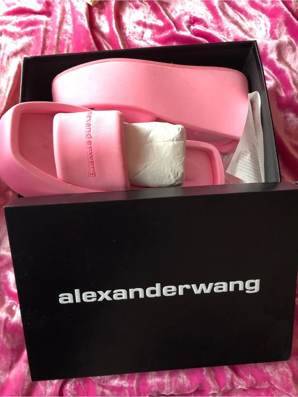 Alexander Wang Bubblegum Pink Platform Foam Slides